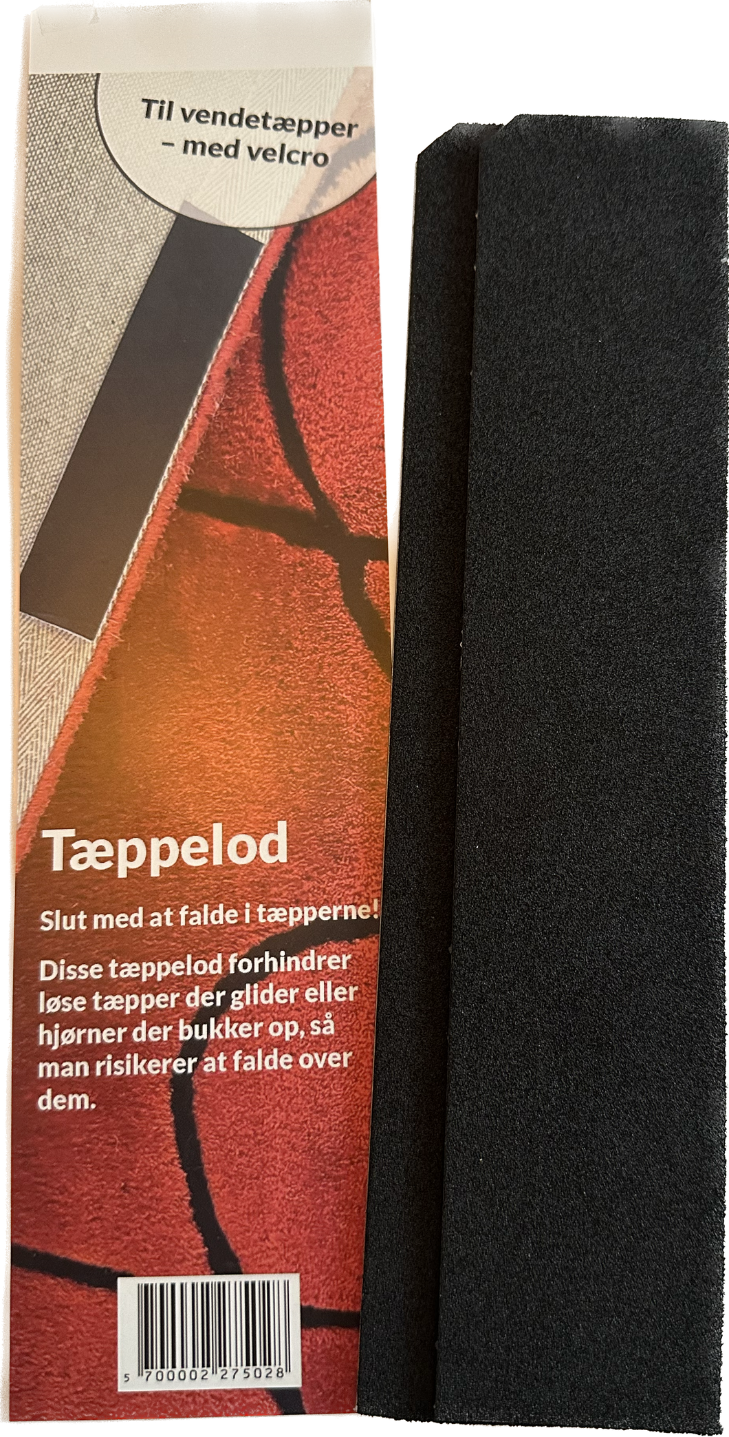 Tæppelod Lige 25 X 5 cm. m/Velcro 2 stk. i pakken